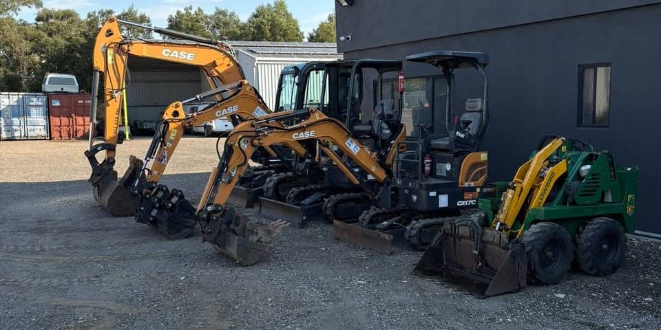 Machines lined up at the Wellington Rentals yard